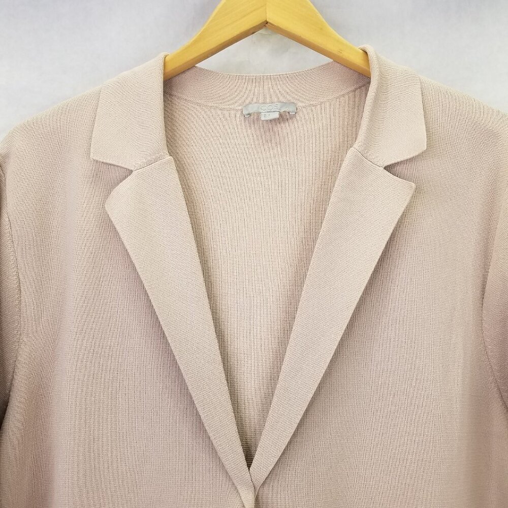 COS Open Cardigan Blazer Women's M Beige Tan Long Knit Jacket Minimalist Lagum - Picture 6 of 16